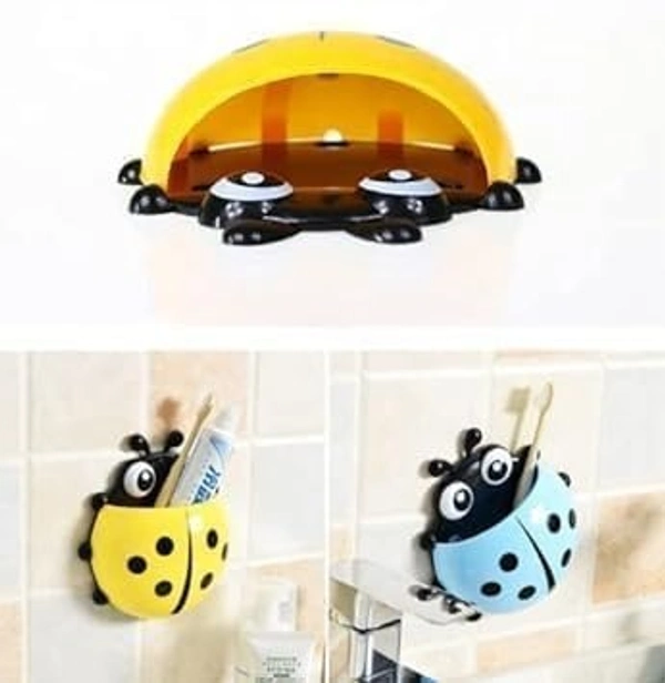 LADYBUG TOOTHBRUSH HOLDER l "Wall Mount Brush Holder  Space-Saving Bathroom Organizer" (1987)