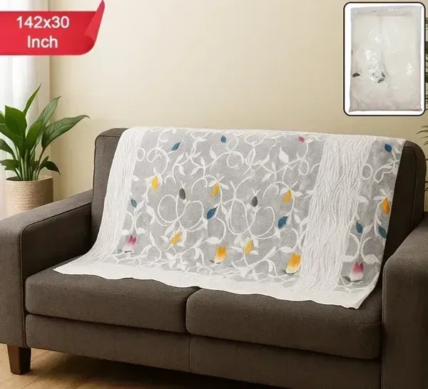 SOFA COVER 142*30 INCH, Sofa Back/Seat Runner Protector (1 Pc, 142x30 Inch) – Soft Washable Sofa Cover for Living Room | Anti-Slip Furniture Protector Mat(2724)