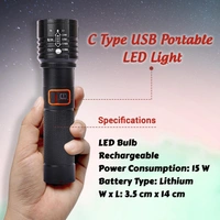 METAL TORCH M035 l MZ-035 Mini Flashlight & Desk Lamp – 3-Mode Focus Zoom Torch with Gift Box