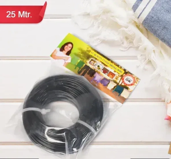 25M CLOTH DRYING WIRE, Cloth Drying Wire High Quality Agriculture & Gardening Use Wire ( 25Mtr )(2431) - Black