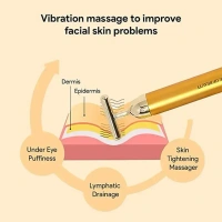 GOLDEN FACE MASSAGER, Vibrating Face Massage Beauty Bar – Rejuvenate Your Skin Effortlessly (2093) - golden