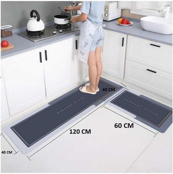 RUBBER COOKING MAT l 2 Pcs Kitchen Mats, Waterproof Memory Foam Kitchen Rugs, Standing Desk Mat Floor Mats, Comfort Runner Rug Carpets for Kitchen Floor,