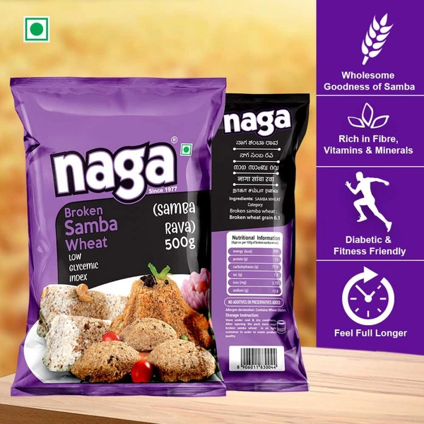 Naga Samba Rava (Broken Samba Wheat) - 500 Gm - 
