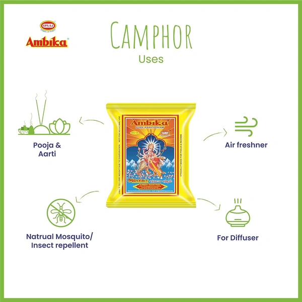 Ambika Pure Karpooram (Camphor) - 50 Square Tablets