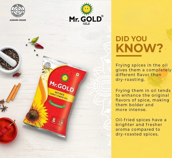 Mr. GOLD Refined Sunflower Oil - 1 Litre (Pouch)