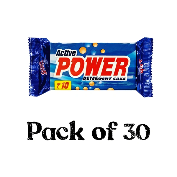 Power Soaps Active Power Detergent Cake (Blue Soap) - Rs. 10 - 150 Gm (Pack of 30)