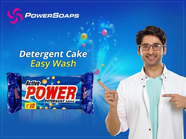 Power Soaps Active Power Detergent Cake (Blue Soap) - Rs. 10 - 150 Gm (Pack of 30)
