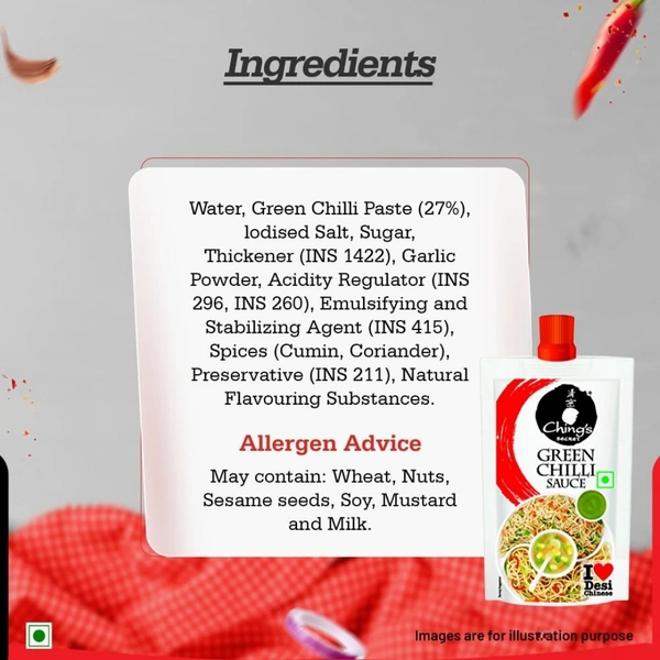 Ching's Secret Green Chilli Sauce - 90 ml (Pouch)