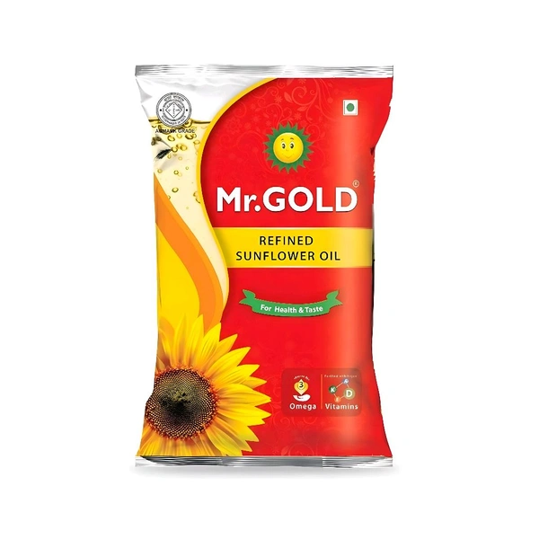 Mr. GOLD Refined Sunflower Oil - 1 Litre (Pouch)