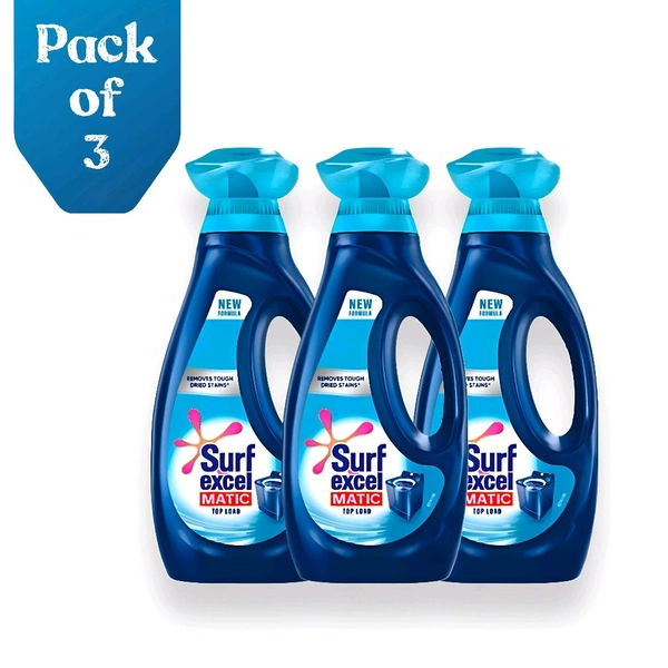 Surf Excel Matic Liquid (Top Load) - 1 Litre - Pack Of 3 Bottles
