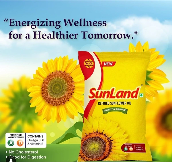 Sunland Refined Sunflower Oil - 1 Litre (Pouch)
