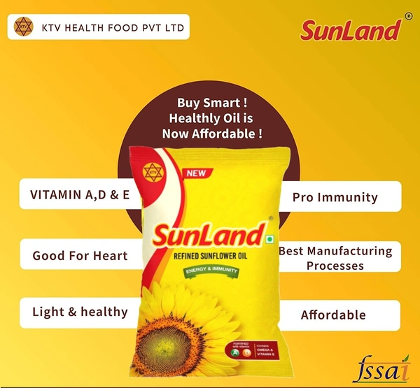 Sunland Refined Sunflower Oil - 1 Litre (Pouch)