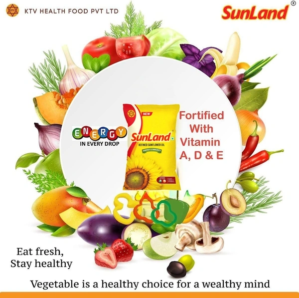 Sunland Refined Sunflower Oil - 1 Litre (Pouch)