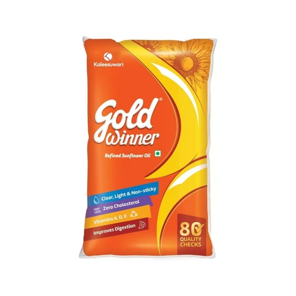 Gold Winner Refined Sunflower Oil - 1 Litre (Pouch)