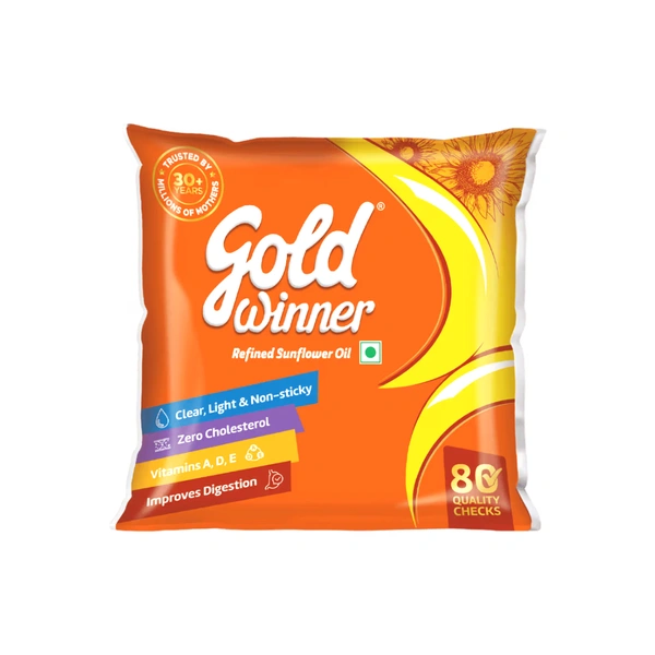 Gold Winner Refined Sunflower Oil - 500 ml (Pouch)