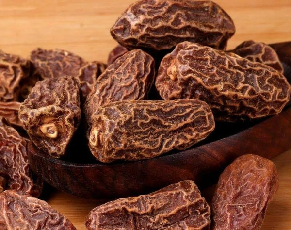 Black Dry Dates | Kala Sukha Khajoor | Kali Kharak 1kg Dry Dates - Raw Sienna