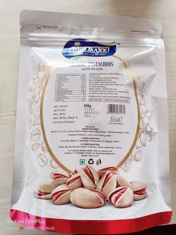 CLASSIC PISTACHIOS / ROASTED AND SALTED PISTA
