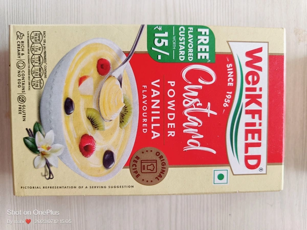 WEIKFIELD CUSTARD POWDER. Vanilla Flavoured 100gm
