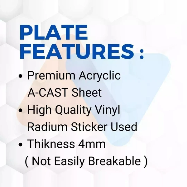 Premium 3d Jai Shree Ram Number Plate ( White ) - Bike, Front Side + Back Side