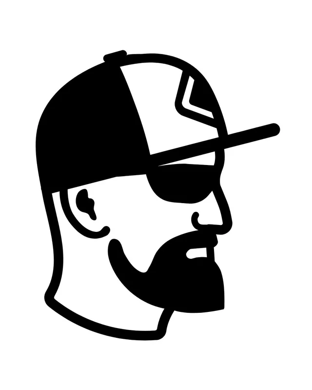 Bearder Man Vinyl Radium Sticker / Beard Man