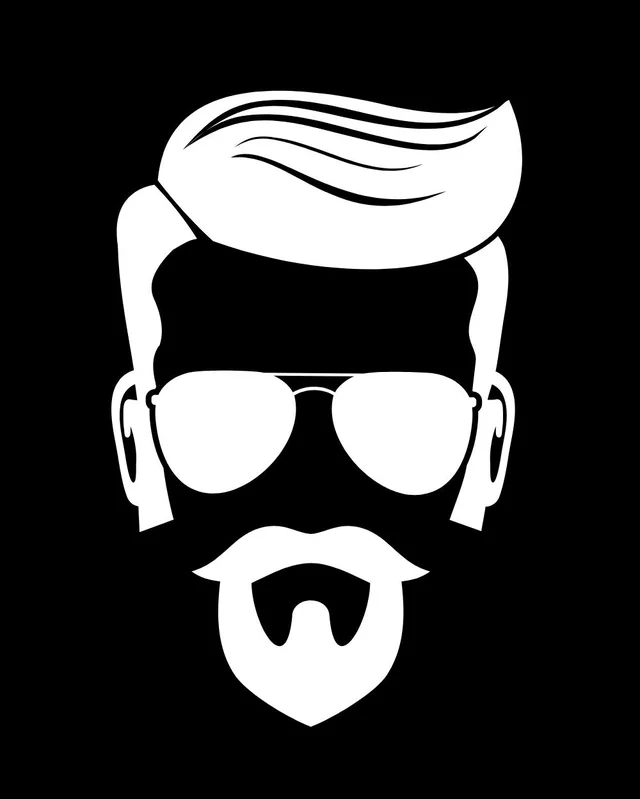 Bearder Man with glass Vinyl Radium Sticker / Beard Man