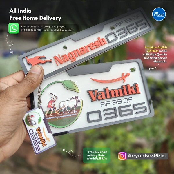 Valmiki 3D Number Plate