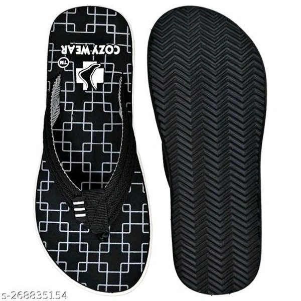 Cozy wear Flip Flops For Men - Black, 6