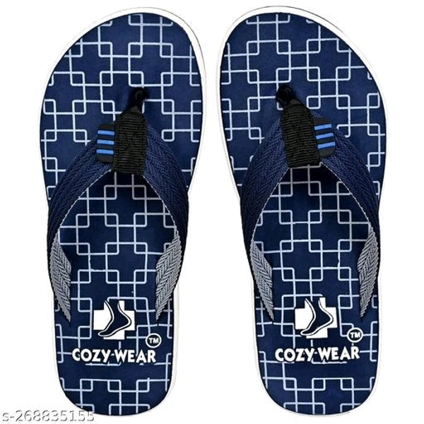 Cozy wear Flip Flops For Men - Blue, 8