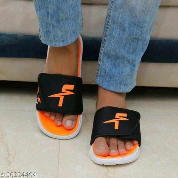 Modern Trendy Men Flip Flops - Red Orange, 10