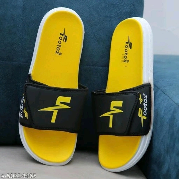 Modern Trendy Men Flip Flops - Yellow, 9
