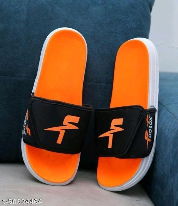 Modern Trendy Men Flip Flops - Red Orange, 6