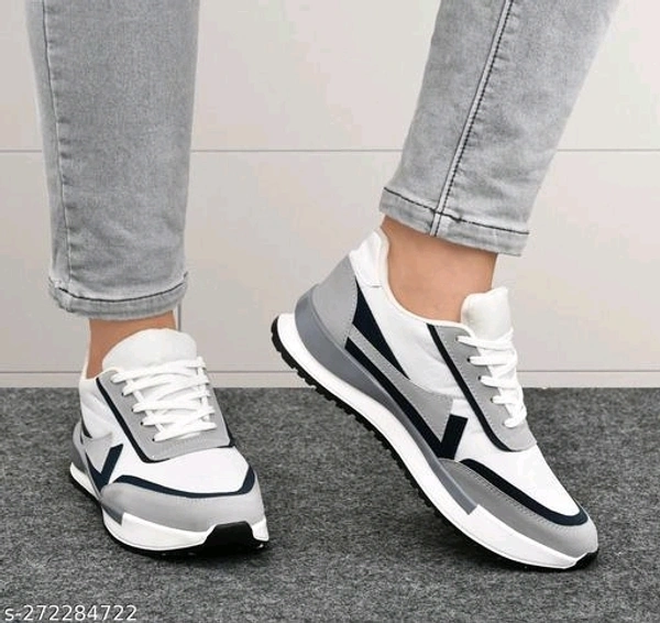 Aadab Fabulous Men Sports Shoes - White, 6