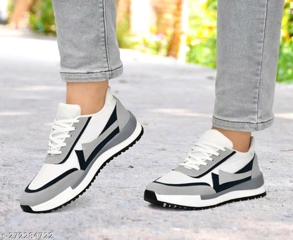 Aadab Fabulous Men Sports Shoes - White, 6