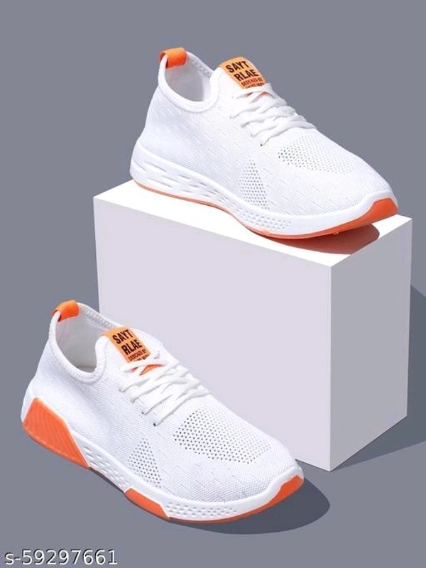 Attractive Men Sneakers - 8, Red Orange