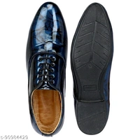 DESTA Men's Blue Partywear Patent Lace up Formal Shoe Material: Patent Material: RubberFastening & Back Detail: Lace-UpPattern: SolidNet Quantity (N): 1DESTA shoes are for regular comfort wear. The body of this shoe is in a neutral grey colour with light blue accents. The upper material keeps air circulation while  - Alice Blue, 8