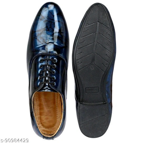 DESTA Men's Blue Partywear Patent Lace up Formal Shoe Material: Patent Material: RubberFastening & Back Detail: Lace-UpPattern: SolidNet Quantity (N): 1DESTA shoes are for regular comfort wear. The body of this shoe is in a neutral grey colour with light blue accents. The upper material keeps air circulation while  - Alice Blue, 8