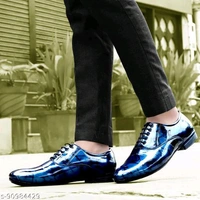 DESTA Men's Blue Partywear Patent Lace up Formal Shoe Material: Patent Material: RubberFastening & Back Detail: Lace-UpPattern: SolidNet Quantity (N): 1DESTA shoes are for regular comfort wear. The body of this shoe is in a neutral grey colour with light blue accents. The upper material keeps air circulation while  - Alice Blue, 8
