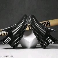  Black Printed Sneakers For Men Material: MeshSole Material: TPRFastening & Back Detail: Lace-UpPattern: PrintedNet Quantity (N): 1Sizes: IND-5, IND-6, IND-7, IND-8, IND-9, IND-10Country of Origin: India - Black, 8