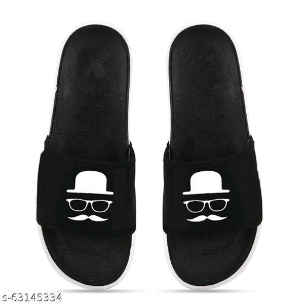  Black Solid Sliders For MenMaterial: NylonSole Material: PVCFastening & Back Detail: Slip-OnPattern: SolidNet Quantity (N): 1 - Black, 7
