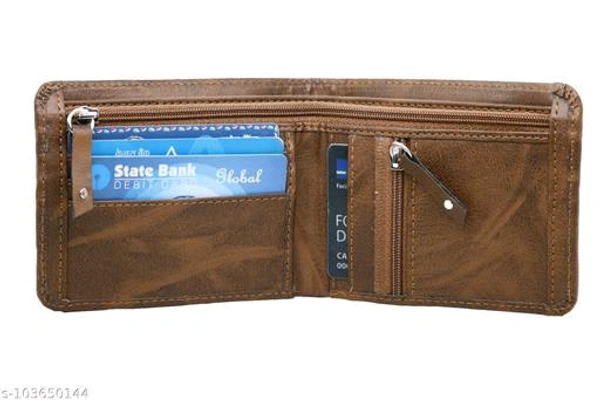  Tejaro Men Brown Casual Artificial leather walletMaterial: PUNo. of Compartments: 3Pattern: SolidNet Quantity (N): 1Sizes: Free Size (Length Size: 6 cm, Width Size: 8 cm) Country of Origin: India - Brown, Free Size