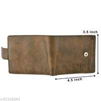  LOREM Men Casual Brown Leather WalletMaterial: LeatherNo. of Compartments: 5Pattern: TexturedNet Quantity (N): 1Sizes: Free Size (Length Size: 10 cm, Width Size: 9 cm)  7 Credit Card Slots, 1 Coin box, 2 Secret Components, 2 Main Components For Money, Brand Logo embossed, Light Weight, Smooth Finish, Trendy, Latest Design, Button ClosureCoun - Brown, Free Size