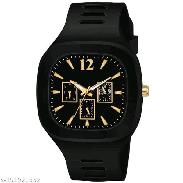  Grizzly MLR Edition Watch for Men Watches Men's Watch for Boys Watch Stylish Branded All Grey Color New Model Analogue Attractive Silicone Strap Analog WatchStrap Material: SiliconCase: SquareCase/Bezel Material: AlloyClasp - Black, Free Size