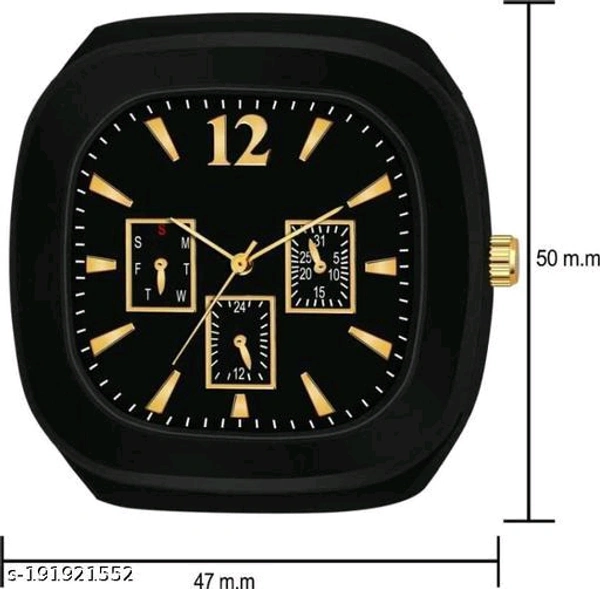  Grizzly MLR Edition Watch for Men Watches Men's Watch for Boys Watch Stylish Branded All Grey Color New Model Analogue Attractive Silicone Strap Analog WatchStrap Material: SiliconCase: SquareCase/Bezel Material: AlloyClasp - Black, Free Size