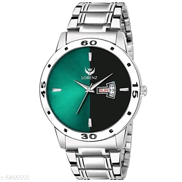 LORENZ Casual Classic Watches For MenStrap Material: Stainless SteelDate Display: YesDial Shape: RoundDisplay Type: AnalogPower Source: Battery PoweredNet Quantity (N): 1Sizes: Free SizeCountry of Origin: India - Free Size