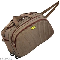 55L Strolley Duffel Bag - Unisex Travel Luggage duffel bag (54 cm ) Flat Folding Expandable - Brown - Large CapacityName: 55L Strolley Duffel Bag - Unisex Travel Luggage duffel bag (54 cm ) Flat Folding Expandable - Brown - Large CapacityProduct Name: 55L Strolley Duffel Bag - Unisex Travel Luggage duffel bag (54 cm ) Flat Folding Expandable - Brown - Large CapacityMaterial: Polyes - Raw Sienna, Free Size