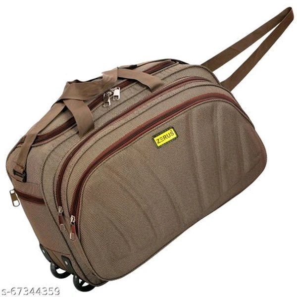 55L Strolley Duffel Bag - Unisex Travel Luggage duffel bag (54 cm ) Flat Folding Expandable - Brown - Large CapacityName: 55L Strolley Duffel Bag - Unisex Travel Luggage duffel bag (54 cm ) Flat Folding Expandable - Brown - Large CapacityProduct Name: 55L Strolley Duffel Bag - Unisex Travel Luggage duffel bag (54 cm ) Flat Folding Expandable - Brown - Large CapacityMaterial: Polyes - Raw Sienna, Free Size