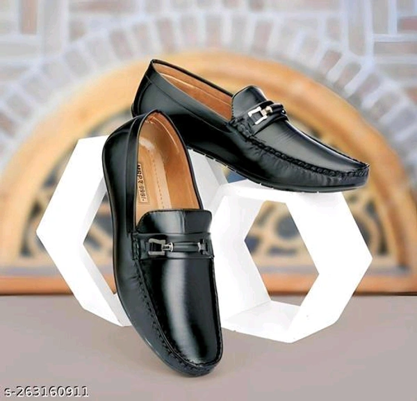 NEW FASHION BLACK LOAFER Material: SyntheticSole Material: PvcFastening: Slip OnToe Shape: Round ToeNet Quantity (N): 1M.D. Loafer shoes are so comfortable shoes and wearing them looks very good.Sizes: IND-6 (Foot Length Size: 25 cm, Foot Width Size: 10.1 cm) IND-7 (Foot Length Size: 26 cm, Foot Width Size: 10.2 cm) IND-8 (Foot Length Size: 27 cm,  - Black, 7