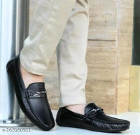 NEW FASHION BLACK LOAFER Material: SyntheticSole Material: PvcFastening: Slip OnToe Shape: Round ToeNet Quantity (N): 1M.D. Loafer shoes are so comfortable shoes and wearing them looks very good.Sizes: IND-6 (Foot Length Size: 25 cm, Foot Width Size: 10.1 cm) IND-7 (Foot Length Size: 26 cm, Foot Width Size: 10.2 cm) IND-8 (Foot Length Size: 27 cm,  - Black, 8