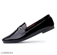  Stylish Men's Black LoafersMaterial: SyntheticSole Material: PVCFastening & Back Detail: Slip-OnPattern: SolidNet Quantity (N): 1Name : CAUSAL PARTY WEAR SHOESloafer for men'sMaterial : Patent LeatherSole Material : PVCFastening & Back Detail : Lace-UpPattern : SolidNet Quantity (N) : 1best quality in low price gouranted to be the best fitting our sho - Black, 7