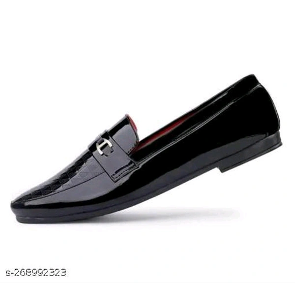  Stylish Men's Black LoafersMaterial: SyntheticSole Material: PVCFastening & Back Detail: Slip-OnPattern: SolidNet Quantity (N): 1Name : CAUSAL PARTY WEAR SHOESloafer for men'sMaterial : Patent LeatherSole Material : PVCFastening & Back Detail : Lace-UpPattern : SolidNet Quantity (N) : 1best quality in low price gouranted to be the best fitting our sho - Black, 7